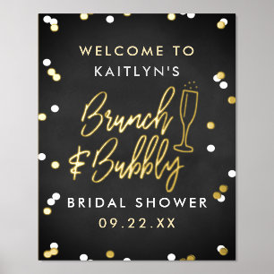 Brunch & Bubbly Confetti Vrijgezellenfeest Welkom Folie Afdrukken