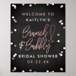 Brunch & Bubbly Confetti Vrijgezellenfeest Welkom Poster