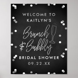 Brunch & Bubbly Confetti Vrijgezellenfeest Welkom Poster