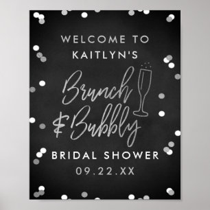 Brunch & Bubbly Confetti Vrijgezellenfeest Welkom Poster