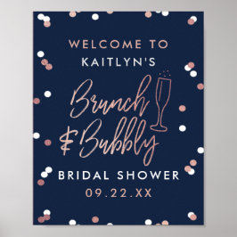 Brunch & Bubbly Confetti Vrijgezellenfeest Welkom Poster
