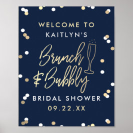 Brunch & Bubbly Confetti Vrijgezellenfeest Welkom Poster