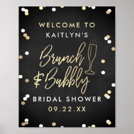 Brunch & Bubbly Confetti Vrijgezellenfeest Welkom Poster