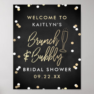Brunch & Bubbly Confetti Vrijgezellenfeest Welkom Poster