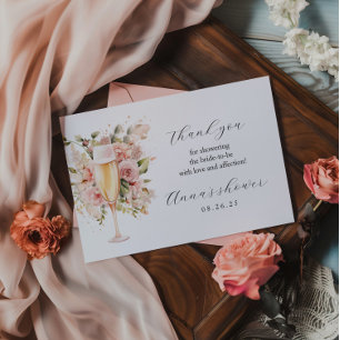 Brunch & Bubbly Dank u kaart   Aquarel Bloemen