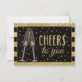 Brunch & Bubbly Dank u kaart, faux glitter / Folie Bedankkaart