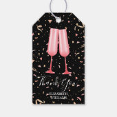 Brunch Bubbly Dank u Vrijgezellenfeest zwart Cadeaulabel (Voorkant)