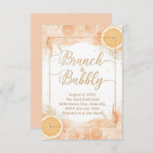 Brunch & Bubbly Details Card – Peach Watercolor Bedankkaart (Voorkant / Achterkant)