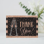 Brunch & Bubbly Douche Bedankt Card Faux Glitter (Staand voorkant)