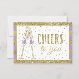 Brunch & Bubbly Douche Bedankt Card Faux Glitter