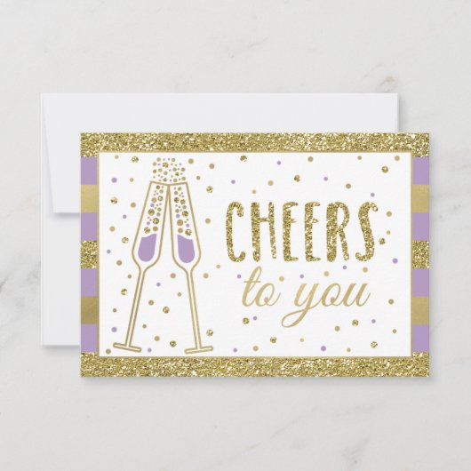 Brunch & Bubbly Douche Bedankt Card Faux Glitter (Voorkant)