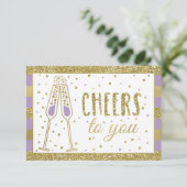 Brunch & Bubbly Douche Bedankt Card Faux Glitter (Staand voorkant)