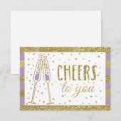 Brunch & Bubbly Douche Bedankt Card Faux Glitter (Voorkant / Achterkant)