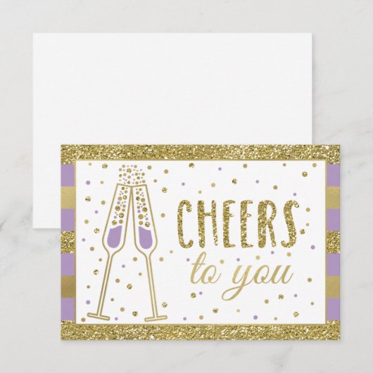 Brunch & Bubbly Douche Bedankt Card Faux Glitter (Voorkant / Achterkant)
