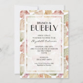 Brunch Bubbly Dried Leaves Vrijgezellenfeest Kaart (Voorkant)