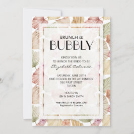 Brunch Bubbly Dried Leaves Vrijgezellenfeest Kaart