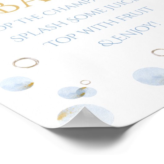 Brunch Bubbly en Baby shower Mimosa Bar Poster (Hoek)