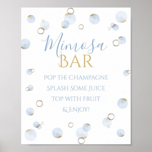 Brunch Bubbly en Baby shower Mimosa Bar Poster (Voorkant)