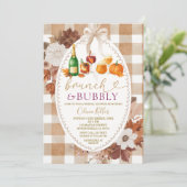 Brunch & Bubbly Fall Cocktail Bridal Shower Kaart (Staand voorkant)
