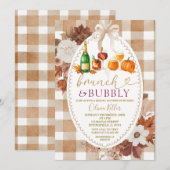 Brunch & Bubbly Fall Cocktail Bridal Shower Kaart (Voorkant / Achterkant)