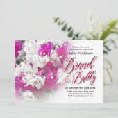 Brunch & Bubbly Floral bruiloft uitnodiging (Staand voorkant)