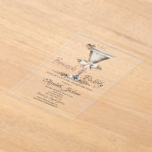 Brunch & Bubbly Floral Martini Vrijgezellenfeest Acryl Uitnodigingen (Laagn)