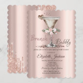 Brunch & Bubbly Floral Martini Vrijgezellenfeest Kaart (Voorkant / Achterkant)