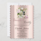 Brunch & Bubbly Flowers Pearls Vrijgezellenfeest Kaart (Voorkant)