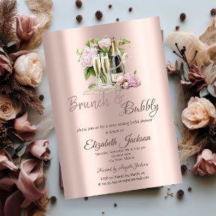 Brunch & Bubbly Flowers Pearls Vrijgezellenfeest Kaart