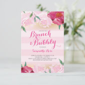 Brunch & Bubbly Flowers Vrijgezellenfeest Kaart (Staand voorkant)