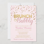 Brunch & Bubbly Glitter Bruids Douche Uitnodiging (Voorkant)