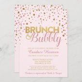 Brunch & Bubbly Glitter Bruids Douche Uitnodiging (Voorkant / Achterkant)