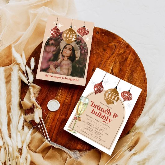 Brunch & Bubbly Kerst-feest Bruiloft Dameskrans-fe Kaart