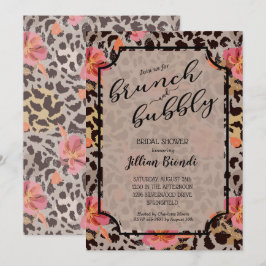Brunch Bubbly Leopard Vrijgezellenfeest Kaart