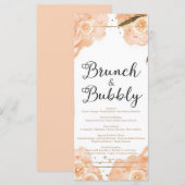 Brunch & Bubbly Menu Card – Peach Watercolor (Voorkant / Achterkant)