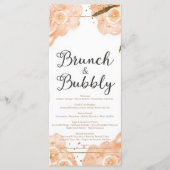 Brunch & Bubbly Menu Card – Peach Watercolor (Voorkant)