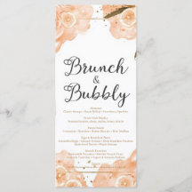 Brunch & Bubbly Menu Card – Perzik Waterverf