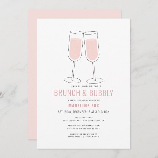 Brunch & Bubbly Modern Champagne Vrijgezellenfeest Kaart