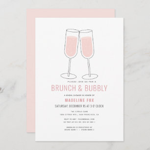 Brunch & Bubbly Modern Champagne Vrijgezellenfeest Kaart