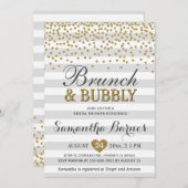 Brunch Bubbly Neutral Grey Chic Vrijgezellenfeest Kaart (Voorkant / Achterkant)