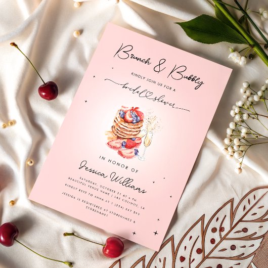 Brunch & Bubbly Pannenkoeken Champagne Bruidsontbi Kaart