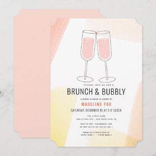 Brunch & Bubbly Peach Champagne Vrijgezellenfeest Kaart