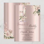 Brunch & Bubbly Pink Flowers Drips Vrijgezellenfee Kaart (Voorkant / Achterkant)