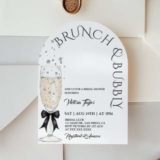 Brunch & Bubbly Prosecco Bow Vrijgezellenfeest Kaart