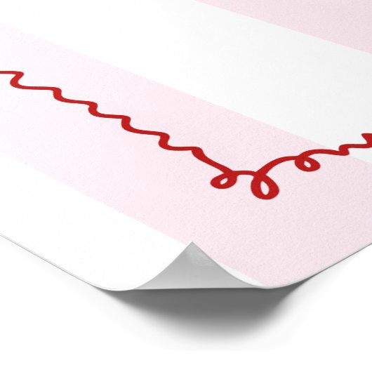 Brunch & Bubbly Red en Pink Wavy Welkom Teken Poster (Hoek)