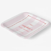 Brunch & Bubbly Red en Roze Retro Wavy Papieren Bordje (Gebogen)