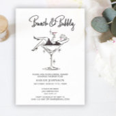 Brunch & Bubbly Retro Roze Champagne Vrijgezellenf Kaart