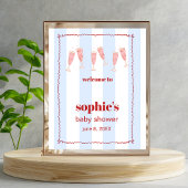 Brunch & Bubbly Rood en Blauw Wavy Welkomstbord Poster