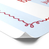 Brunch & Bubbly Rood en Blauw Wavy Welkomstbord Poster (Hoek)