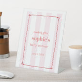 Brunch & Bubbly Rood en Roze Wavy Kaarten & Gesche Reclamebord Met Voetstuk (Insitu)